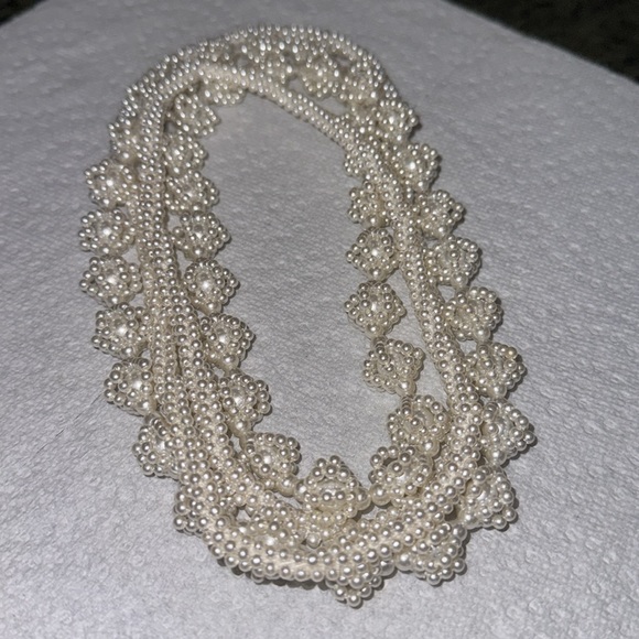 Lot of 2 Faux Pearl Bead Necklaces Pull-Over Retro Style - Picture 4 of 9